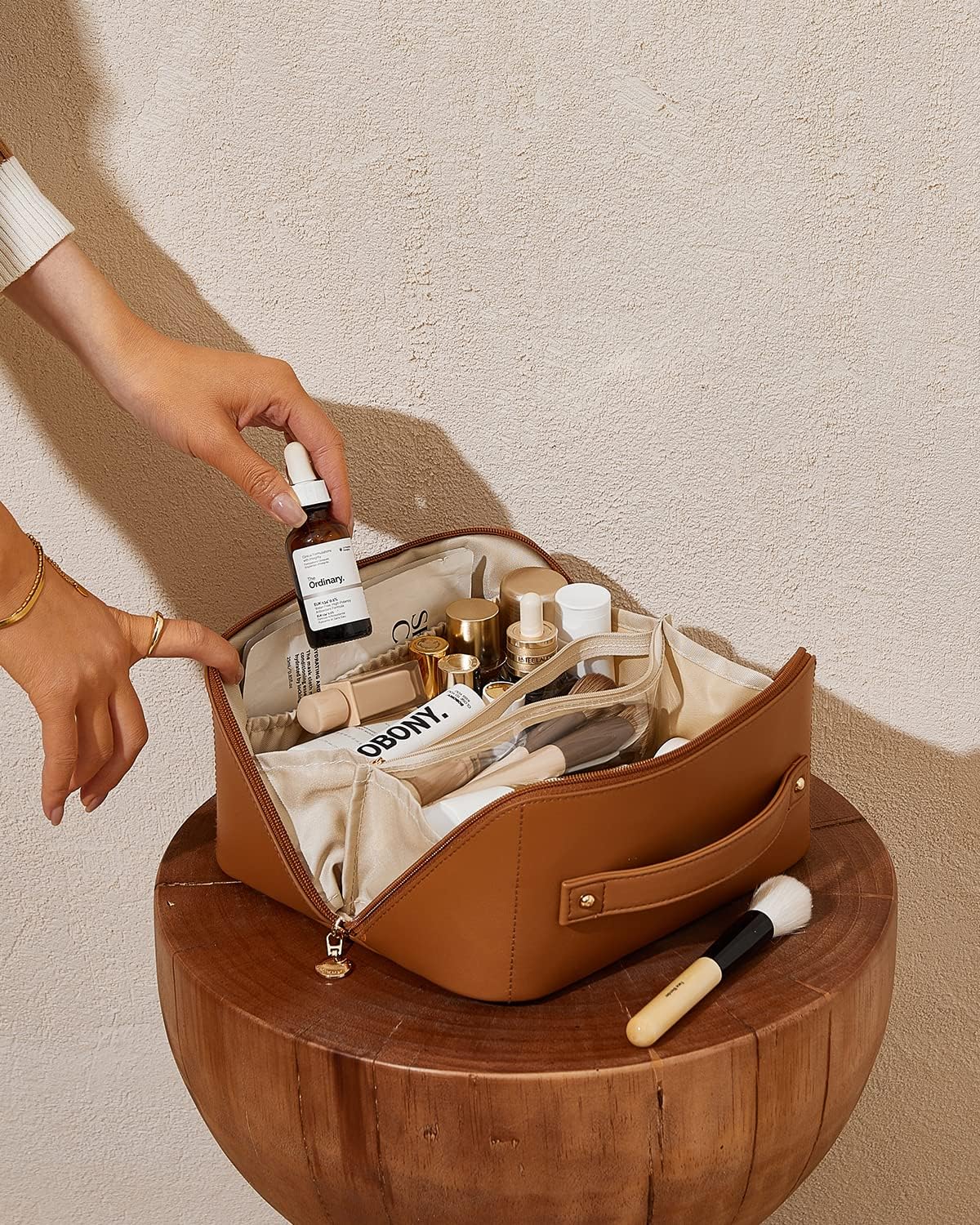Premium leather cosmetic bags